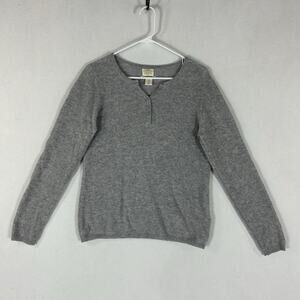 Telluride Clothing Company 100% 2-Ply Cashmere Button Sweater Womens Medium Gray